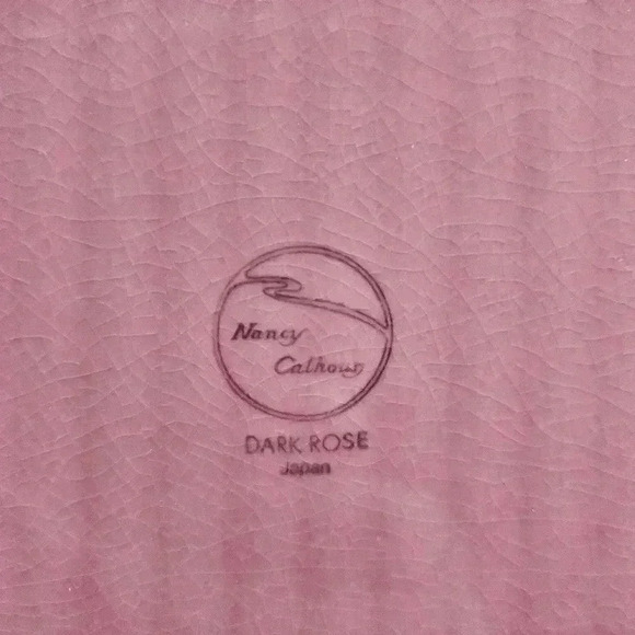 Nancy Calhoun Saucer 6-1/4" Dark Rose Crackle Glaze Japan Preowned - Picture 4 of 7